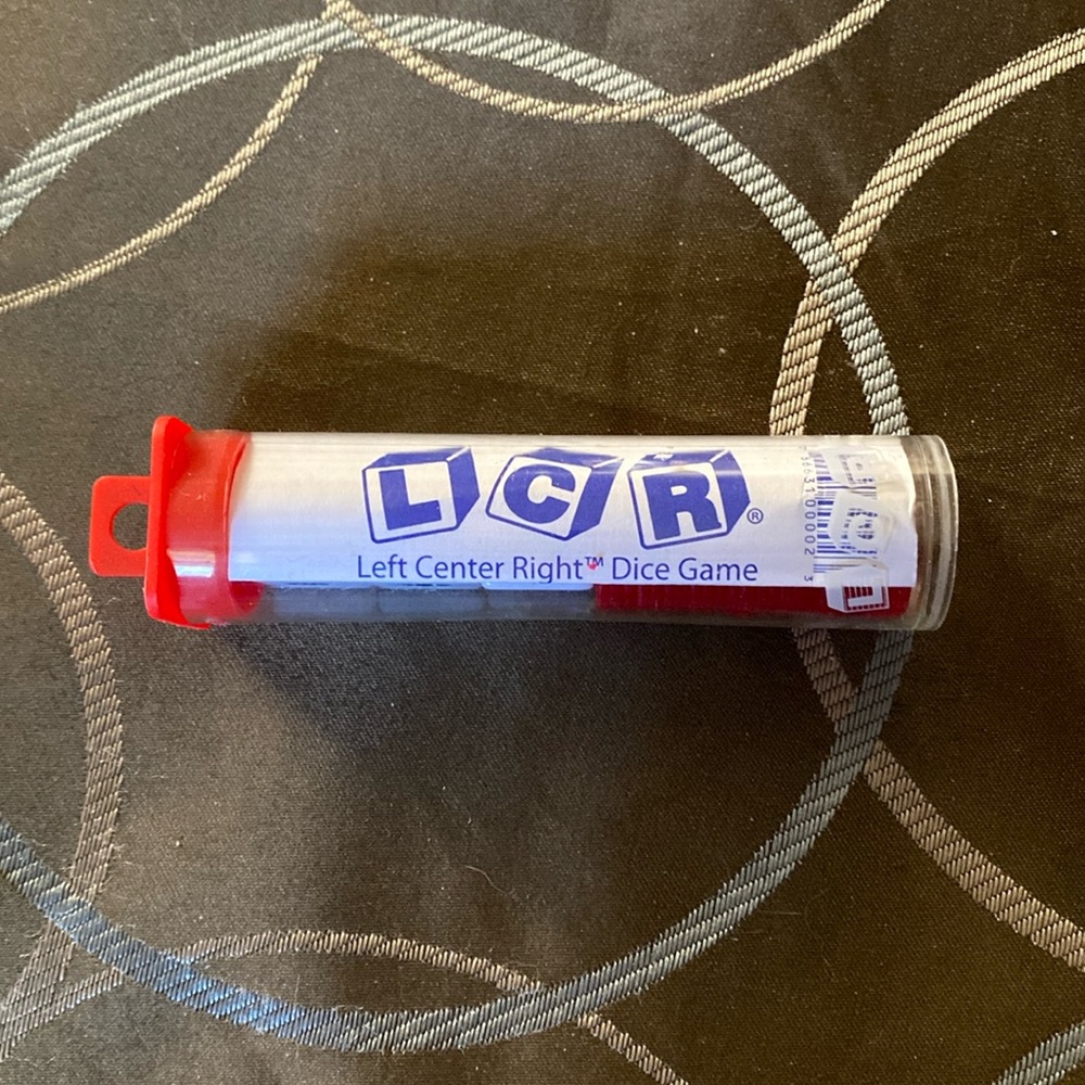 LCR Left Right Center Dice Game Party Entertainment Activity Chips Manual